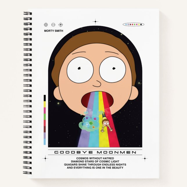 Morty Goodbye Moonmen Zitat Graphic Notizbuch (Vorderseite)