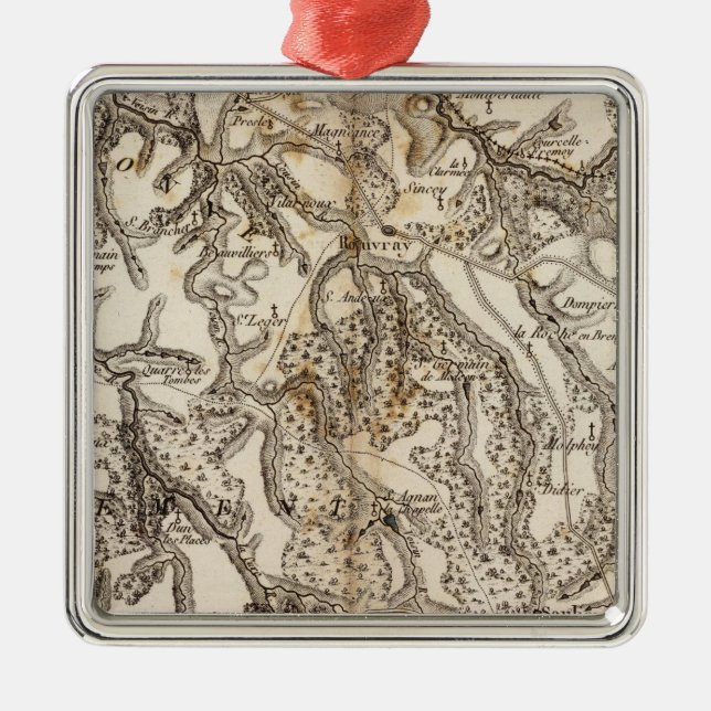 Morvan Atlas Karte Silbernes Ornament (Vorne)