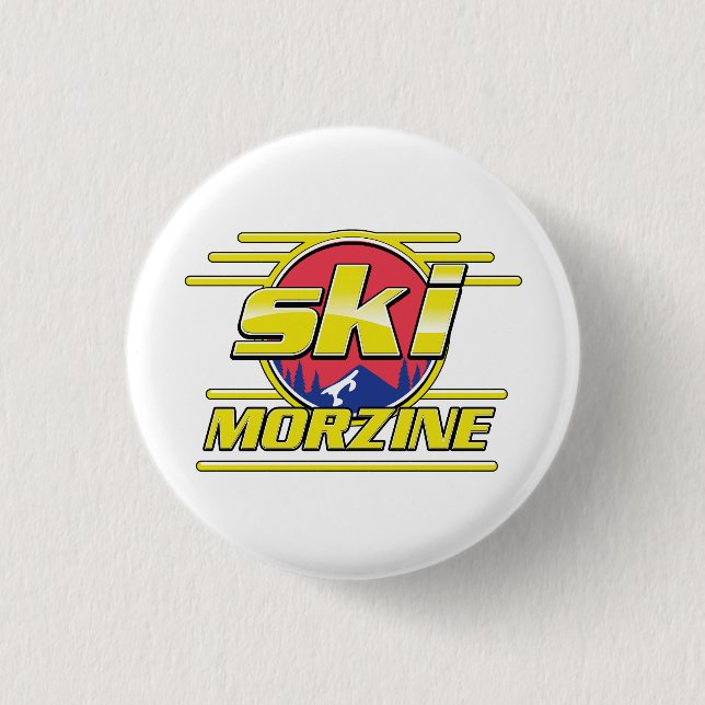 Morzine France Ski 80er Logo Button (Vorderseite)