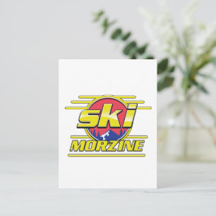 Morzine France Ski 80er Logo Postkarte