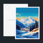 Morzine Frankreich Kunst, Dichtung und Musik Postkarte<br><div class="desc">Morzine France Art Vintage</div>