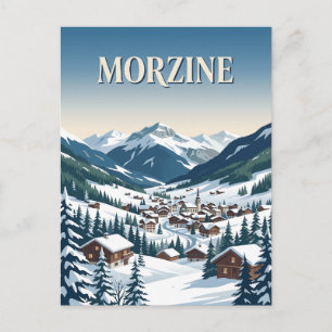 Morzine Frankreich Schneebedeckte Alpen-Weihnachte Postkarte