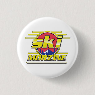 Morzine Frankreich Ski 80er Logo Button