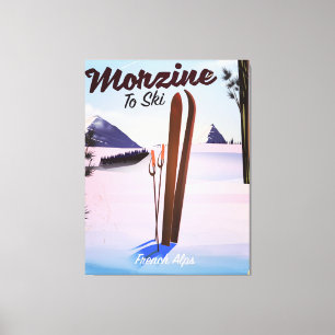 Morzine, Französische Alpen Ski-Plakat Leinwanddruck