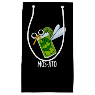 Mos-jito Funny Mojito Drink Pun Dark BG Kleine Geschenktüte