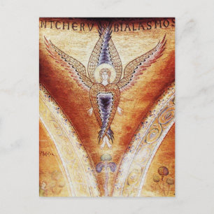 MOSAIC ANGEL , braunes Pergament Postkarte