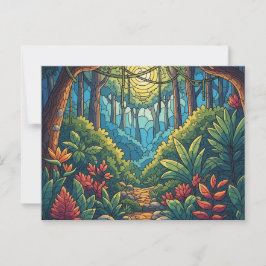 MOSAIC ART woodland postcard Postkarte