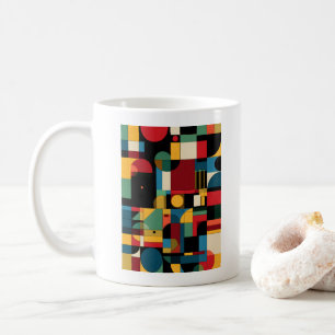 Mosaic Bauhaus Geometrischer Abstrakter Farbiger B Kaffeetasse