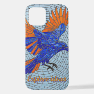 Mosaic Bluebird Flight Stained Glass Phone Case iPhone 12 Hülle