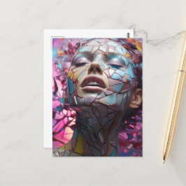 Mosaic Butterfly Woman Postkarte