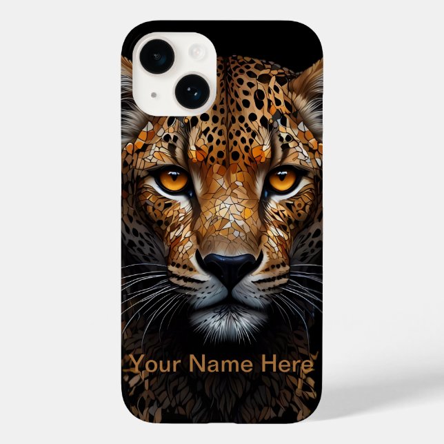 Mosaic Cheetah Portrait Case-Mate iPhone Hülle (Rückseite)