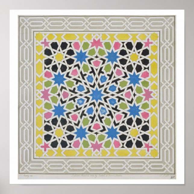 Mosaic design from the Alhambra, from 'The Arabian Poster (Vorne)