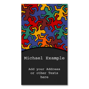 Mosaic Geckos Muster - Erdfarbe Magnetische Visitenkarte