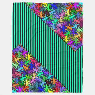 Mosaic Geckos Muster - farbig Fleecedecke