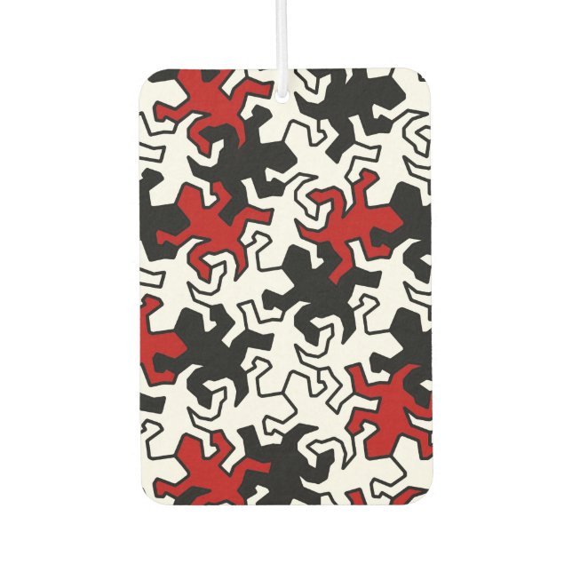 Mosaic Geckos Muster - rot Schwarz-weiß Autolufterfrischer (Vorderseite)