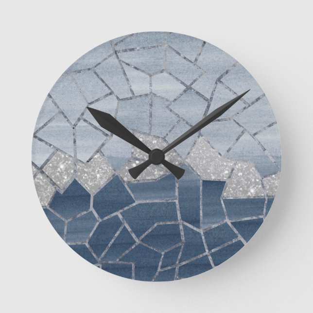 Mosaic Geometric Glam #3 #geo #decor #art Runde Wanduhr (Vorderseite)