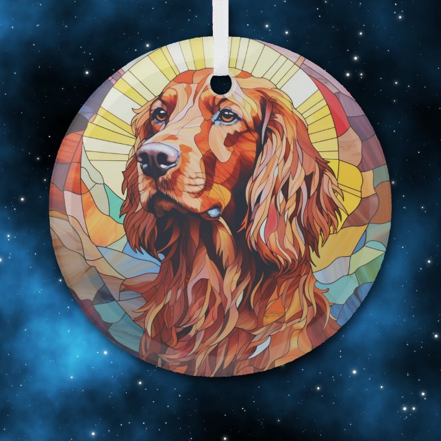 Mosaic Irish Setter Dog Staing Ornament Aus Glas (Von Creator hochgeladen)