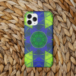 Mosaic Kaleidoscope Flower Blue and Green Case-Mate iPhone Hülle