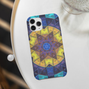 Mosaic Kaleidoscope Flower Blue and Yellow Case-Mate iPhone Hülle
