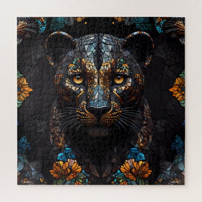 Mosaic Leopard Majesty Puzzle (Vertikal)