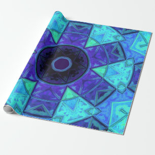 Mosaic Mandala Blue und Lila Geschenkpapier