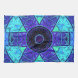 Mosaic Mandala Blue und Lila Geschirrtuch