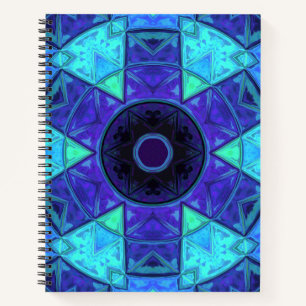 Mosaic Mandala Blue und Lila Notizbuch