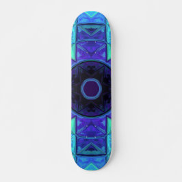 Mosaic Mandala Blue und Lila Skateboard
