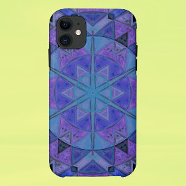 Mosaic Mandala Blume Blau und Lila Case-Mate iPhone Hülle