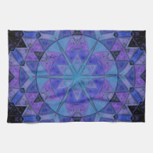 Mosaic Mandala Blume Blau und Lila