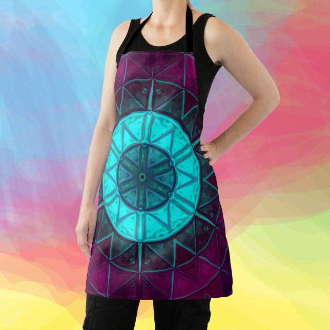 Mosaic Mandala Blume Blau und Lila Schürze (Von Creator hochgeladen)