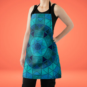 Mosaic Mandala Blume Blue Schürze