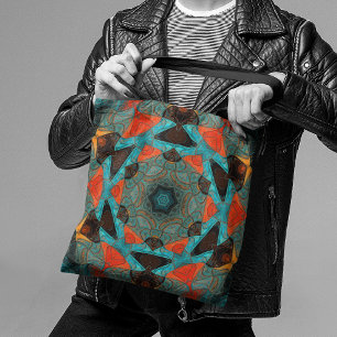 Mosaic Mandala Blume Blue und Orange