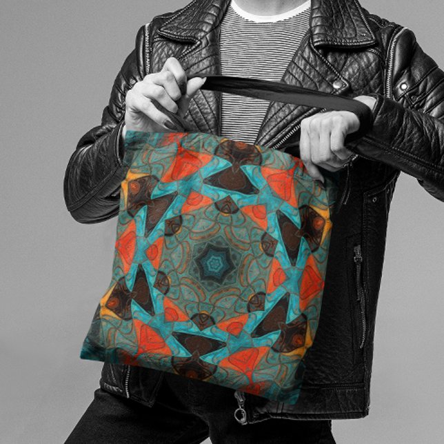 Mosaic Mandala Blume Blue und Orange (Von Creator hochgeladen)