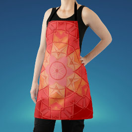 Mosaic Mandala Blume Rot und Orange Schürze