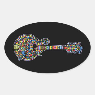 Mosaic Mandolin Ovaler Aufkleber