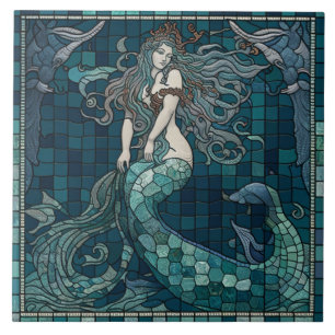 Mosaic Mermaid Keramik Tile Fliese