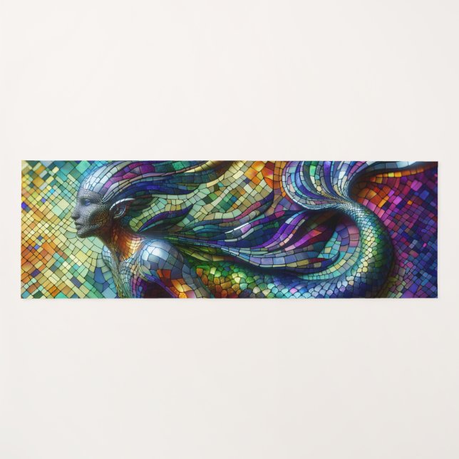 Mosaic Mermaid Yogamatte (Vorderseite (Horizontal))