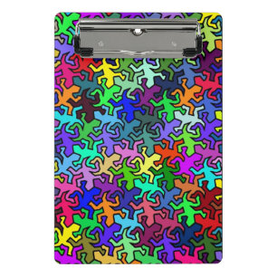 Mosaic Mirror Geckos Muster - mehrfarbig Mini Klemmbrett