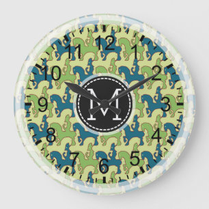 Mosaic Modern Monogram #11 Große Wanduhr