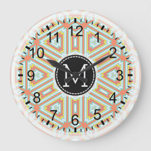 Mosaic Modern Monogram #17 Große Wanduhr