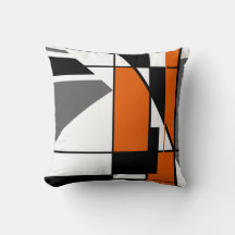 Mosaic Orange White Gray Black Geometric Abstrakt
