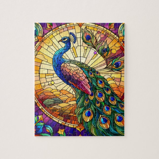 Mosaic Peacock Jigsaw Puzzle (Vertikal)