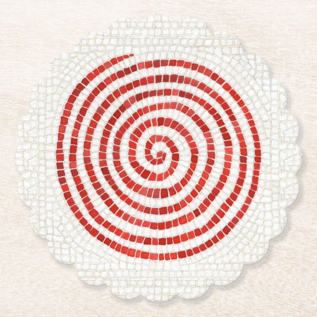 MOSAIC PINWHEEL-Untersetzer mit geschliffenem Rund Untersetzer (Vorderseite)