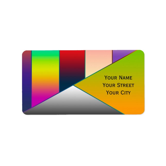 MOSAIC Streifen Dreiecke Farbe II + Ihre Ideen Adressaufkleber (Vorne)
