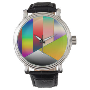 MOSAIC Streifen Dreiecke Farbe II + Ihre Ideen Armbanduhr
