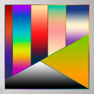 MOSAIC Streifen Dreiecke Farbe II + Ihre Ideen Poster