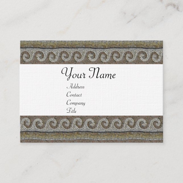 MOSAIC WAVES, hellgraubraune, weiße Leinen Visitenkarte (Vorderseite)