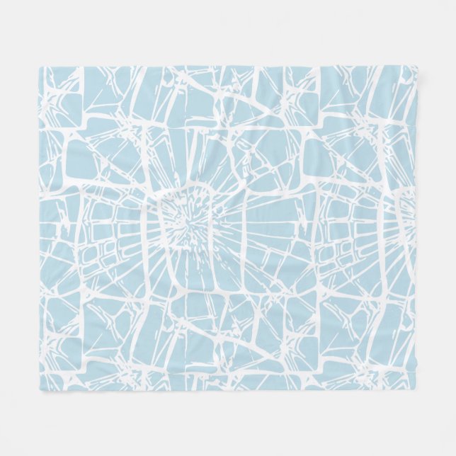 Mosaic Whimsy Blue Fleecedecke (Vorderseite (Horizontal))
