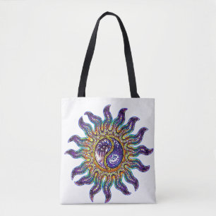 Mosaic Yin Yang Sun Tote Bag